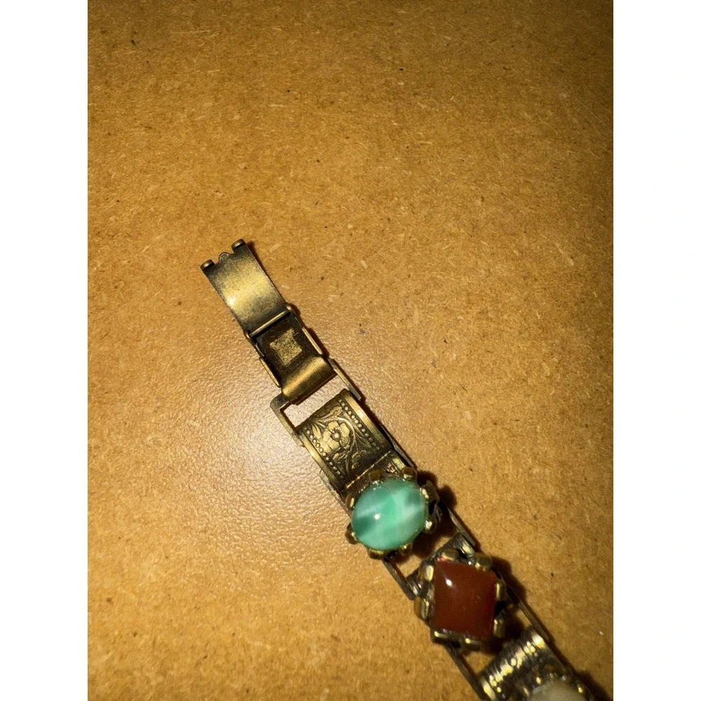 Vintage Multi-Gemstone Bracelet, Elegant Design, Artisan Crafted, Unique Jewelry